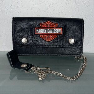 Harley-Davidson Men's Leather Chain Wallet trucker made in USA